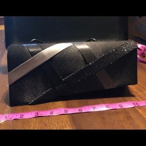 Elegant black & silver & a touch of shimmer clutch